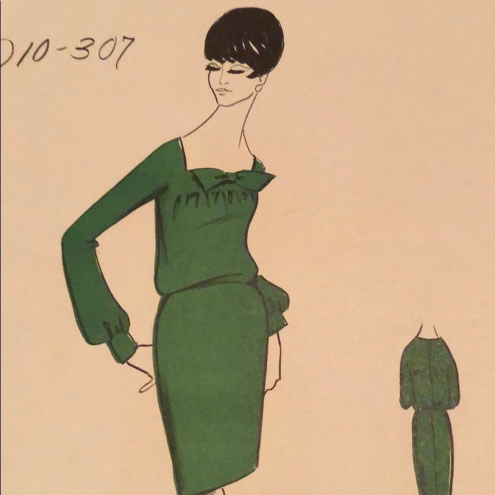 Vintage 1950’s Original Fashion Illustration